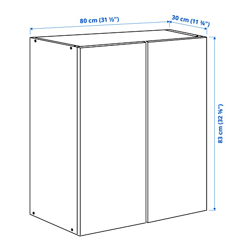 картинка Шкаф Икеа Ивар навесной, сосна, с дверцами 80x30x83 от магазина ИДЕЯ