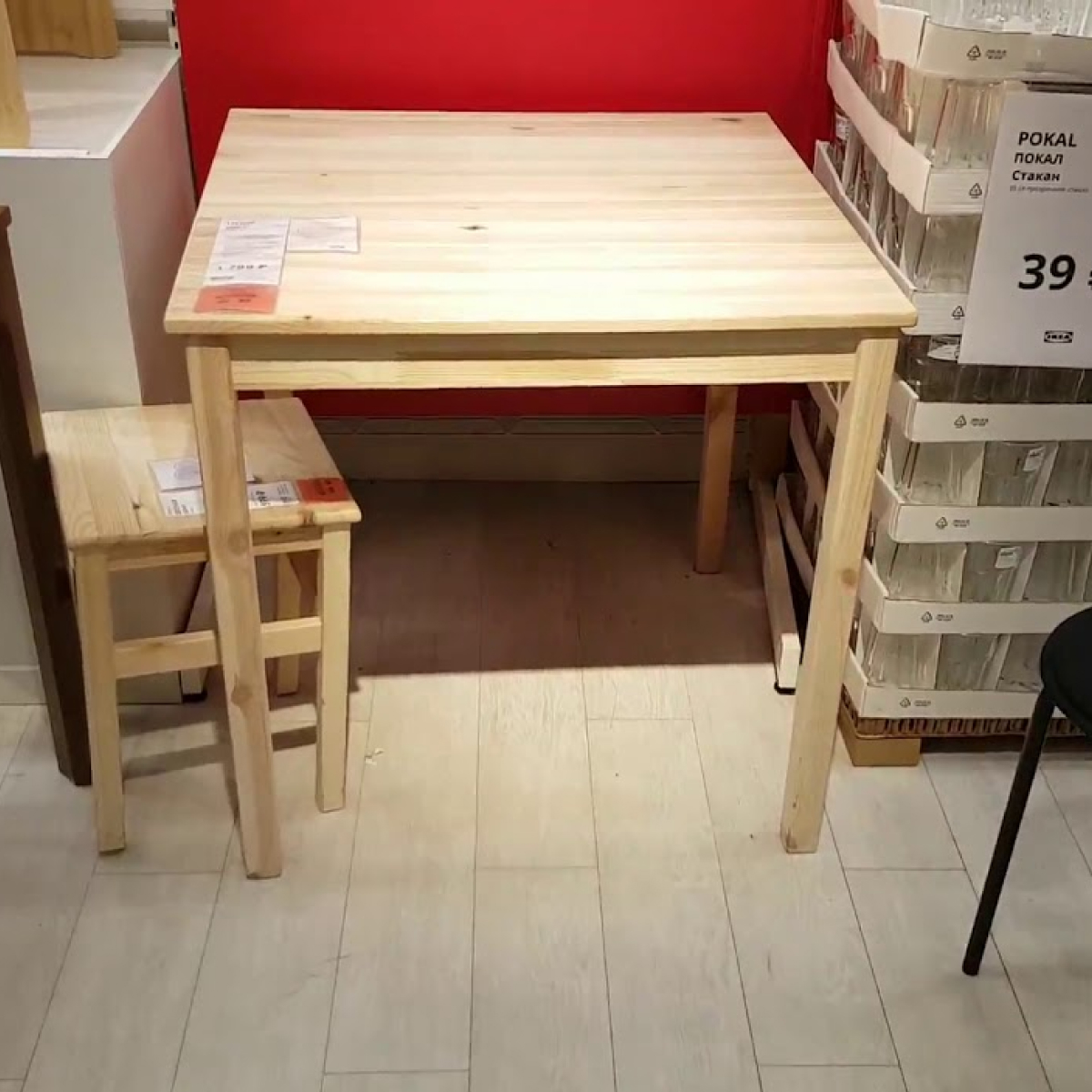 картинка Стол кухонный Икеа Ингу 75x75 см, сосна от магазина ИДЕЯ