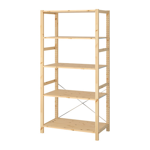 картинка Стеллаж Икеа Ивар, массив сосны, 5 полки, 89x50x179 см. от магазина ИДЕЯ